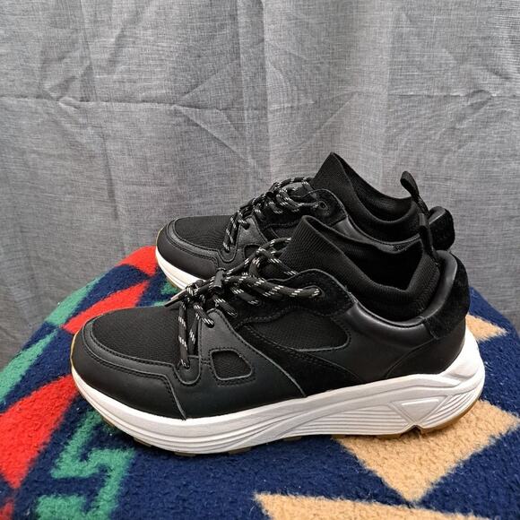 Allsaints Men's Sneakers Shoes Size EU 45 US 12 Leather Black White